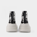 Tread Slick Sneakers in White Fabric