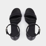Sandals Runway in Black Leather