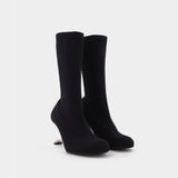 Knit Boots Runway in Black Canvas