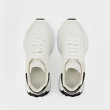 Sprint Runner Sneakers - Alexander Mcqueen - White/Black - Leather