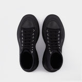 Tread Slick Sneakers in Black Fabric