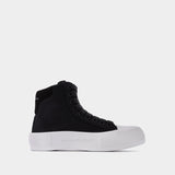 Sneakers in Black and White Fabric