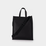 N/S Tote W/Strap in Patent Black Leather