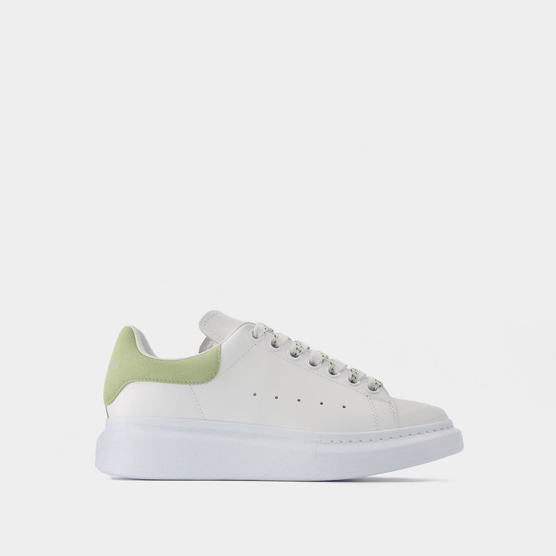 Oversize sneakers in Green and White Leather