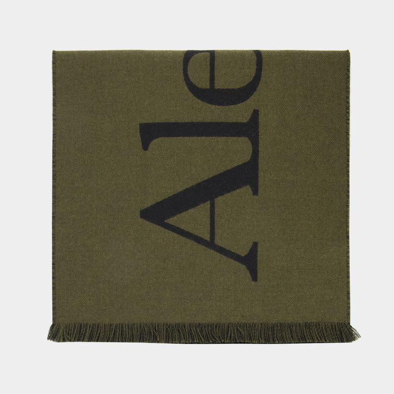 Sc Classic Logo Scarf - Alexander Mcqueen -  Khaki/Black - Wool