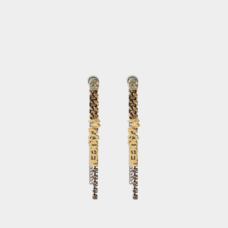 Graffiti Earring - Alexander Mcqueen - Antic Gold/Silver - Metal