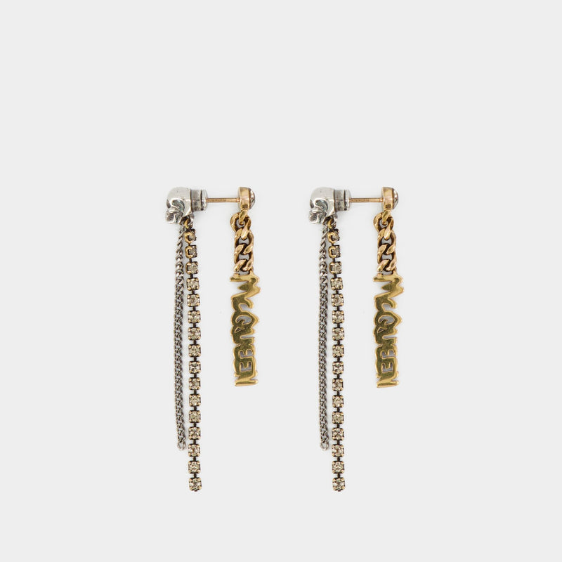 Graffiti Earring - Alexander Mcqueen - Antic Gold/Silver - Metal