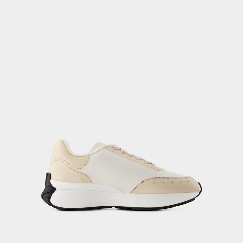 Sprint Runner Sneakers  - Alexander McQueen - Leather - White/Pink