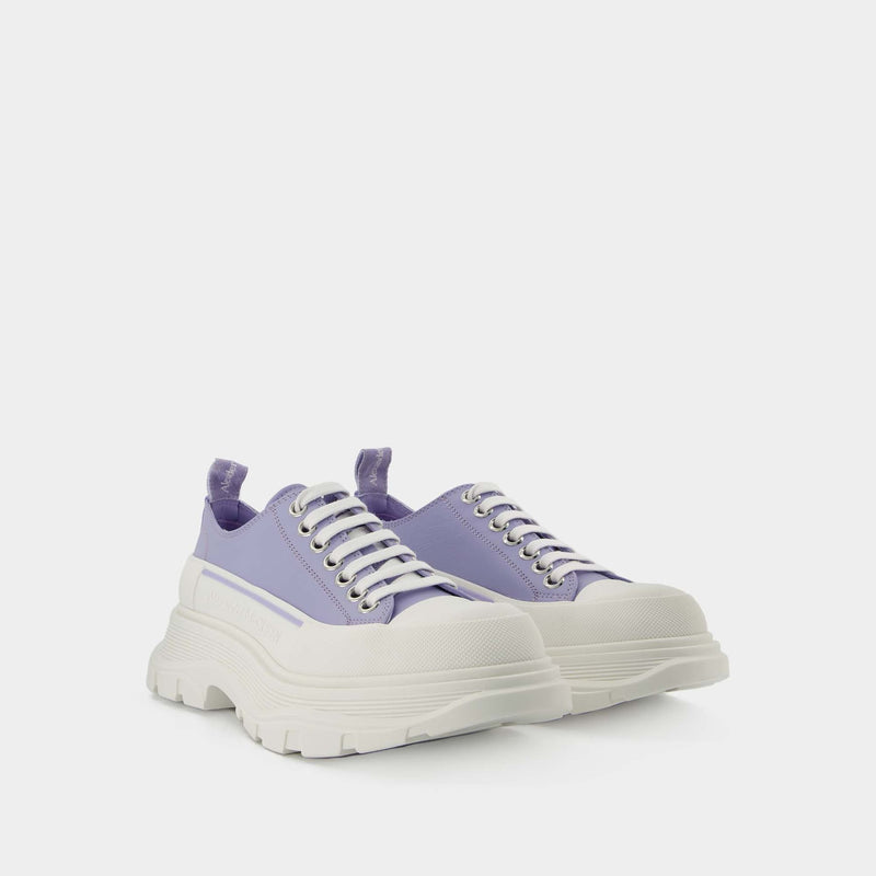 Tread Slick Sneakers - Alexander Mcqueen - Lilac/White - Leather