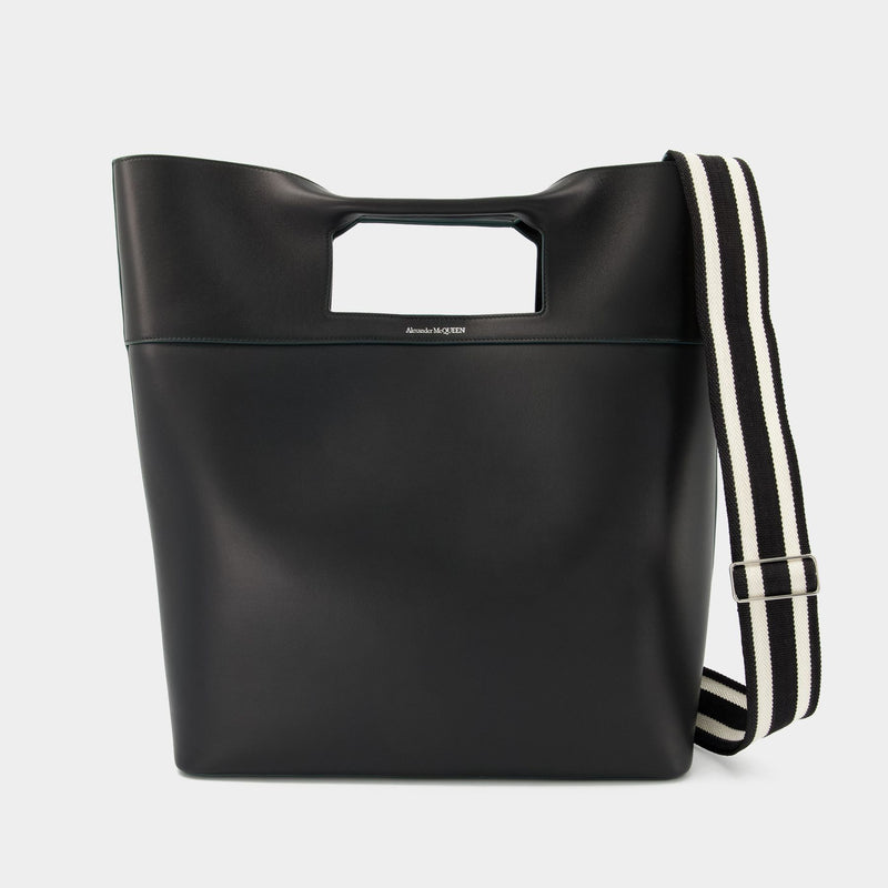 The Square Bow Ns Handbag - Alexander Mcqueen -  Black - Leather