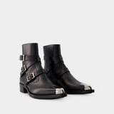 Punk Ankle Boots - Alexander Mcqueen - Leather - Black/Silver