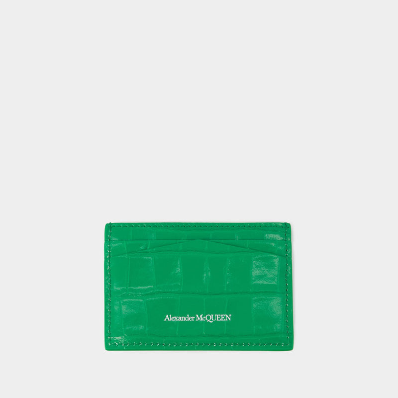 Card Holder - Alexander McQueen - Leather - Green