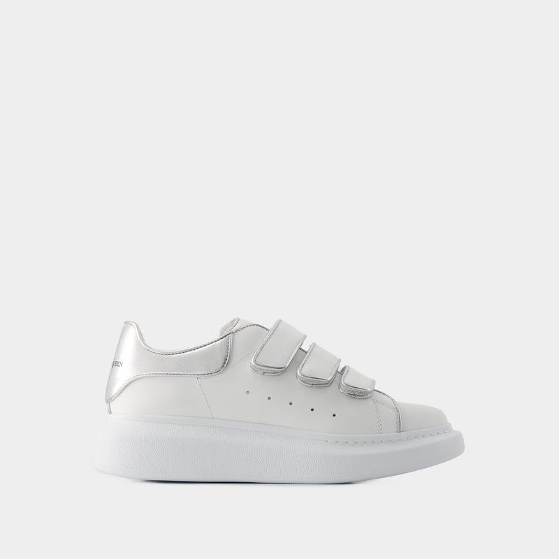 Oversized Sneakers - Alexander Mcqueen - Leather - White/Silver