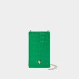 Phone Holder with Chain - Alexander Mcqueen - Leather - Green