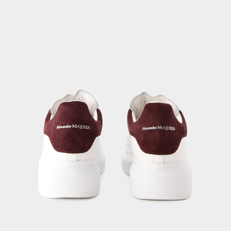 Oversized Sneakers - Alexander Mcqueen - Leather - White/Burgundy