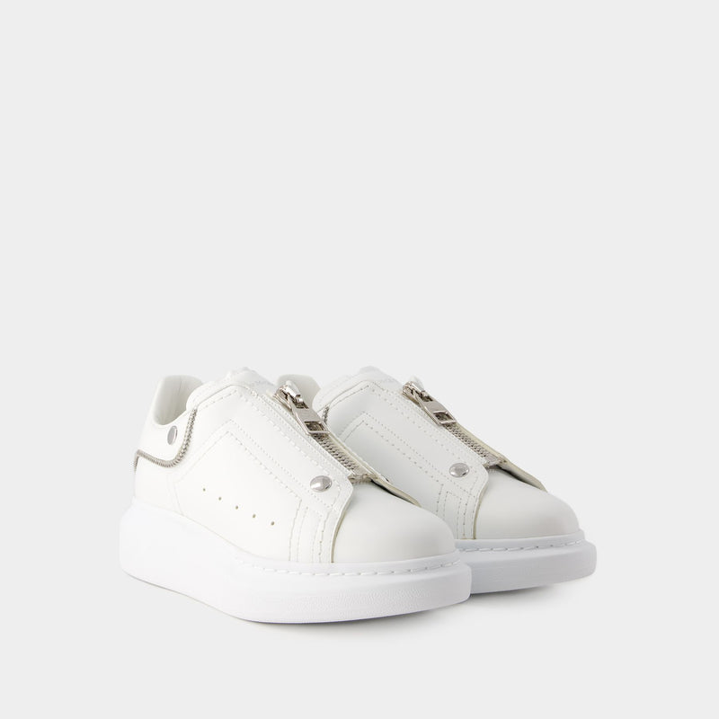 Oversized Sneakers - Alexander Mcqueen - Leather - White/Silver