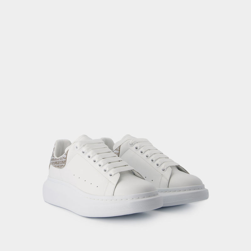 Oversized Sneakers - Alexander McQueen - Leather - White/Argenté