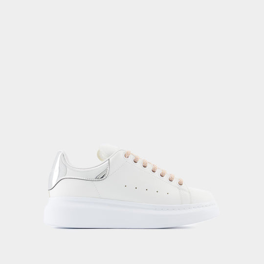 Oversized Sneakers - Alexander McQueen - Leather - White/Silver
