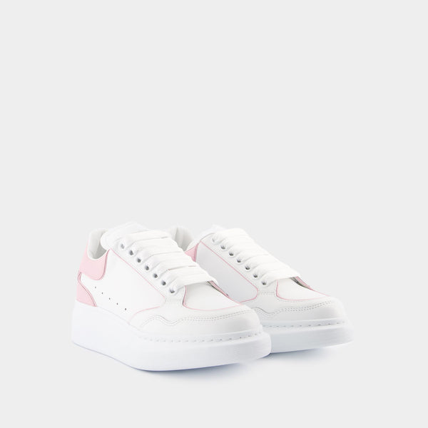 Oversized Hybrid Sneakers - Alexander McQueen - Leather - White/Pink