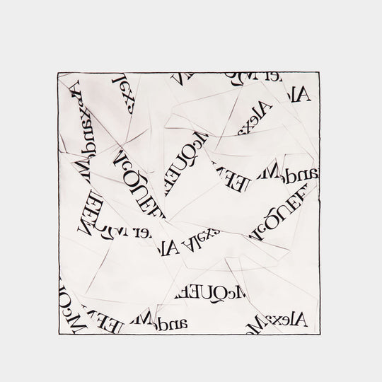 Origami Logo Scarf - Alexander McQueen - Twill - Ivory