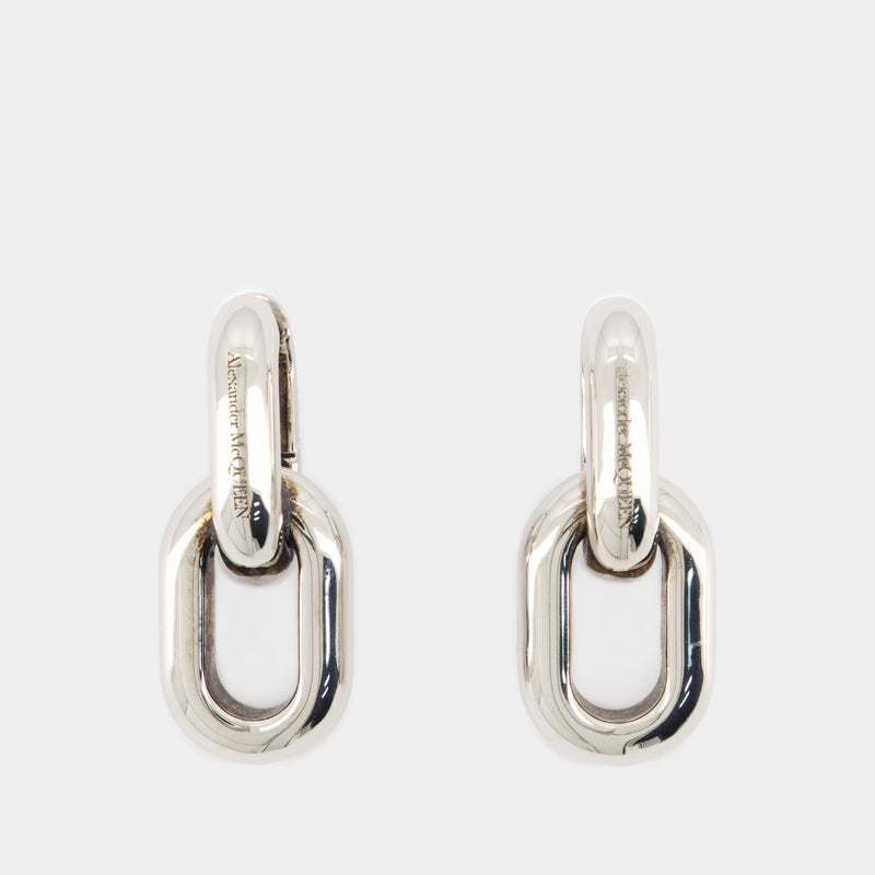 Peak Chain Earrings - Alexander McQueen - Metal - Metallic