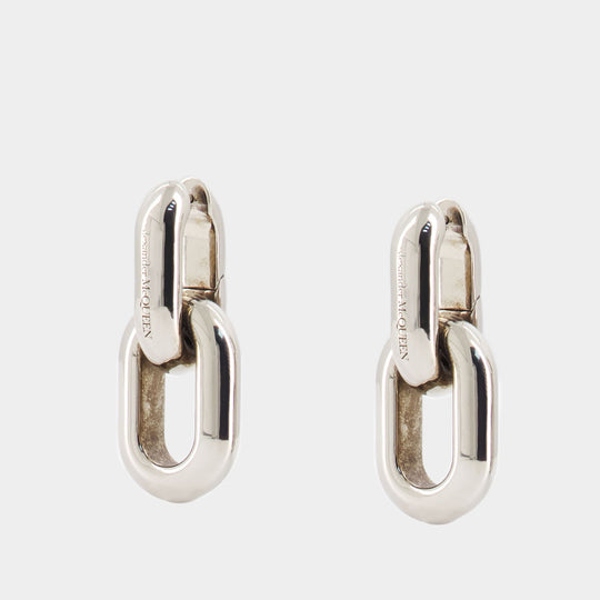 Peak Chain Earrings - Alexander McQueen - Metal - Metallic