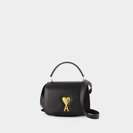 Mini Paris Crossbody - AMI Paris - Leather - Black