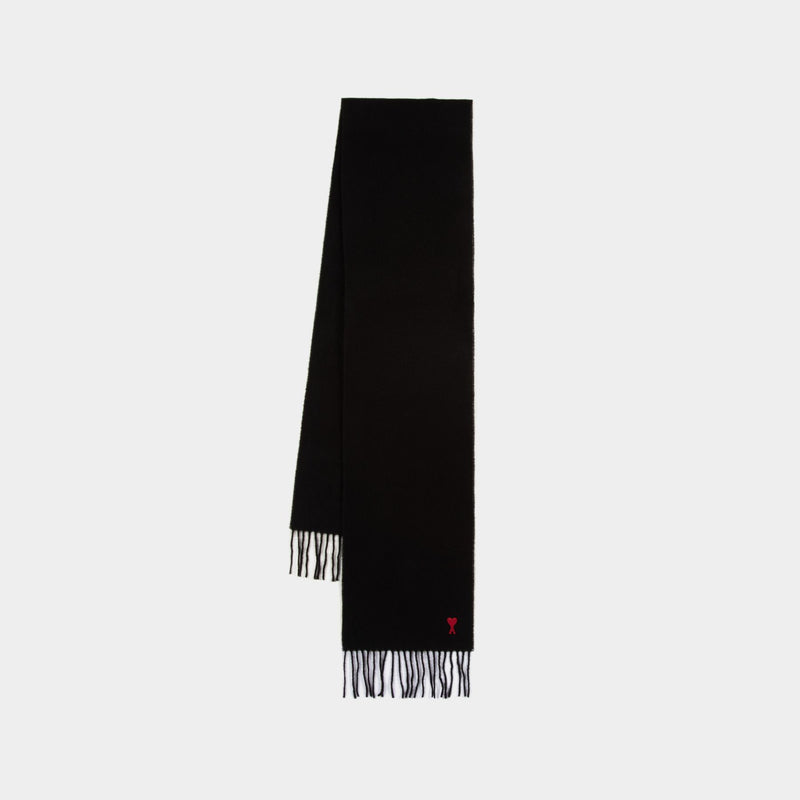 Ami De Coeur Scarf - AMI Paris - Wool - Black