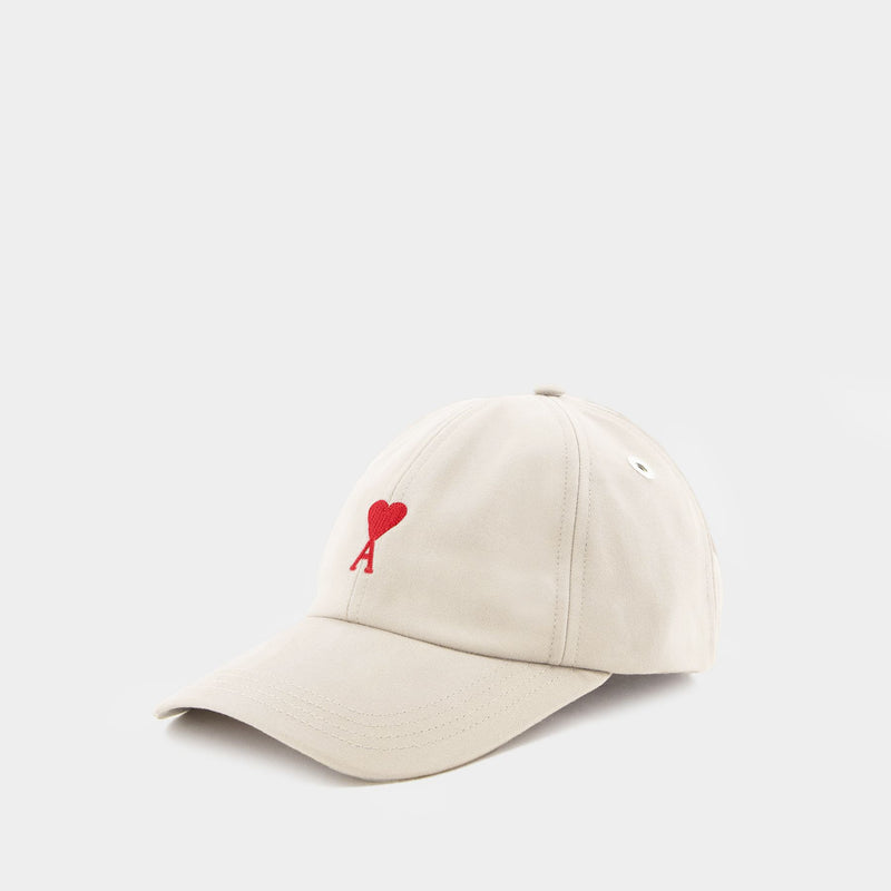 Red Adc Cap - AMI Paris - Cotton - Chalk