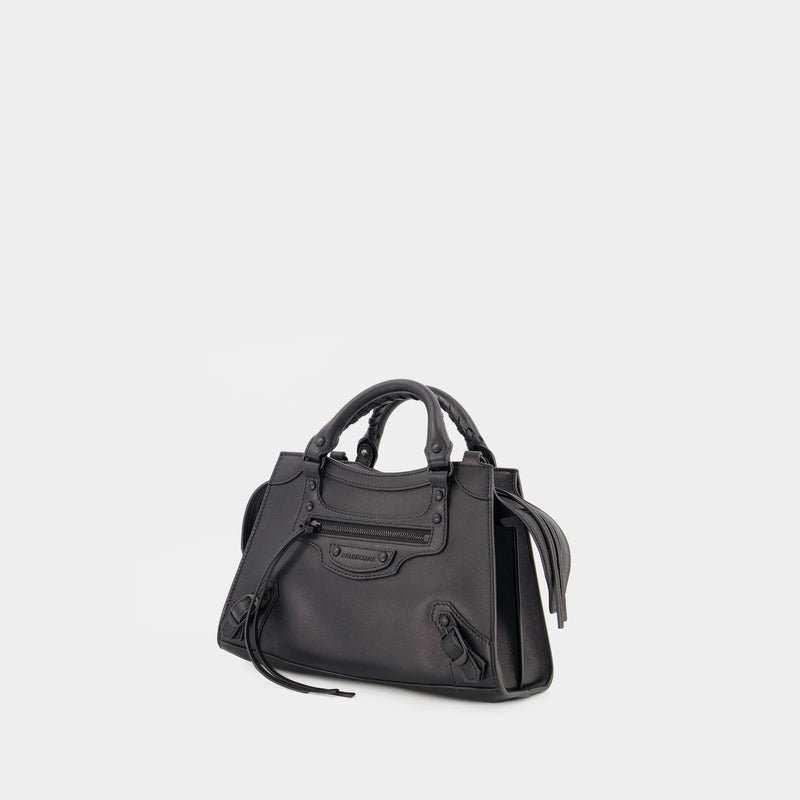 Balenciaga City Mini Metallic Bag In Black Goatskin  Lyst Canada