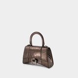 Hourglass XS Bag - Balenciaga - Leather - Dark Bronze