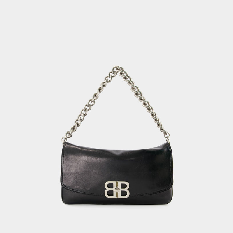 Bb Soft Flap Bag - Balenciaga - Leather - Black