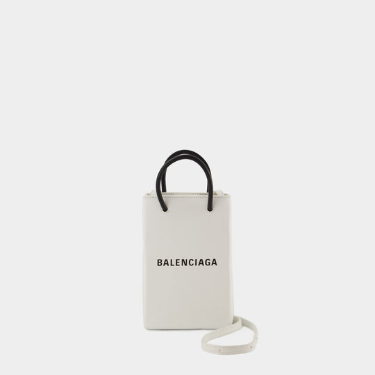 Phone Holder - Balenciaga - Leather - White