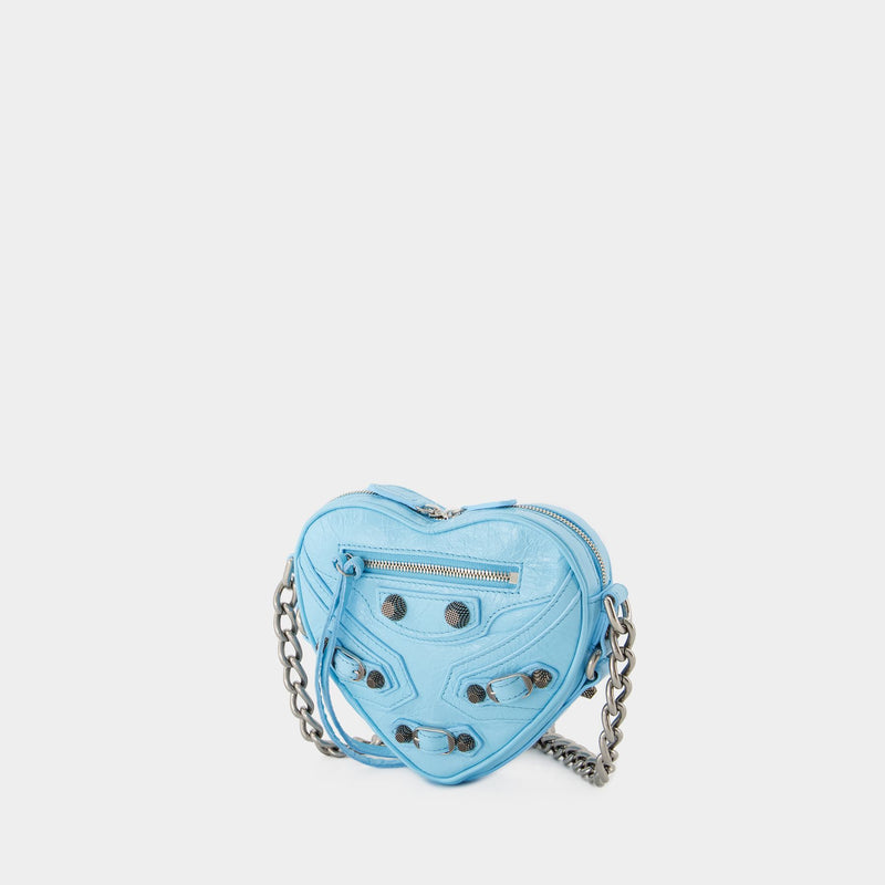 Cag Heart Mini Bag - Balenciaga - Leather - Sea Blue