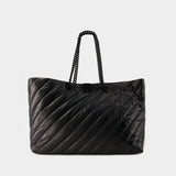 Crush Carry All L Shopper Bag - Balenciaga - Leather - Black