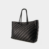 Crush Carry All L Shopper Bag - Balenciaga - Leather - Black