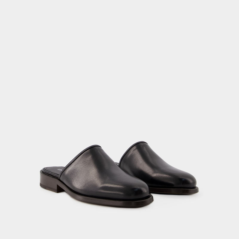 Square Mules - Lemaire - Leather - Black