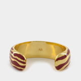 Liwa Cuff in Red Resin/Gold Plated
