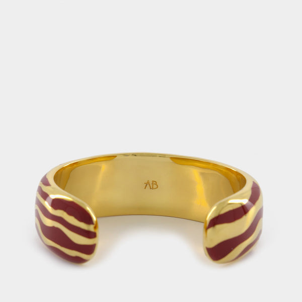 Liwa Cuff in Red Resin/Gold Plated