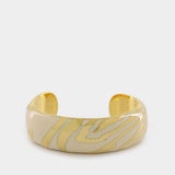 Liwa Cuff in White Resin/Gold Plated