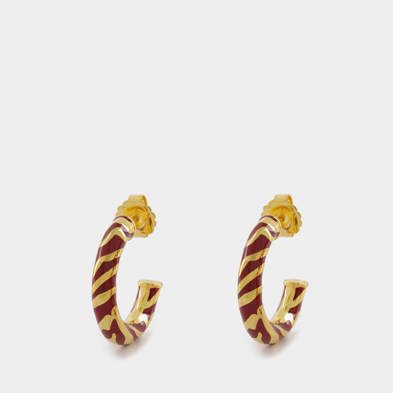Liwa Earrings in Red Resin/Gold Plated