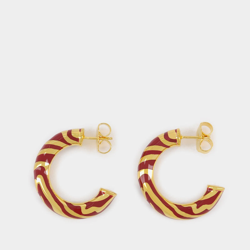 Liwa Earrings in Red Resin/Gold Plated