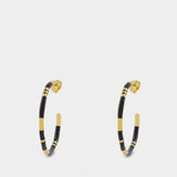Positano Earrings Creoles in Black Resin/Gold