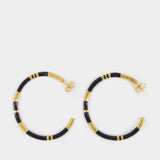 Positano Earrings Creoles in Black Resin/Gold