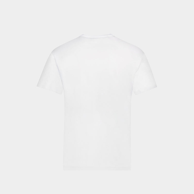 Profile Fox Patch Pocket Tee-Shirt in White Cotton