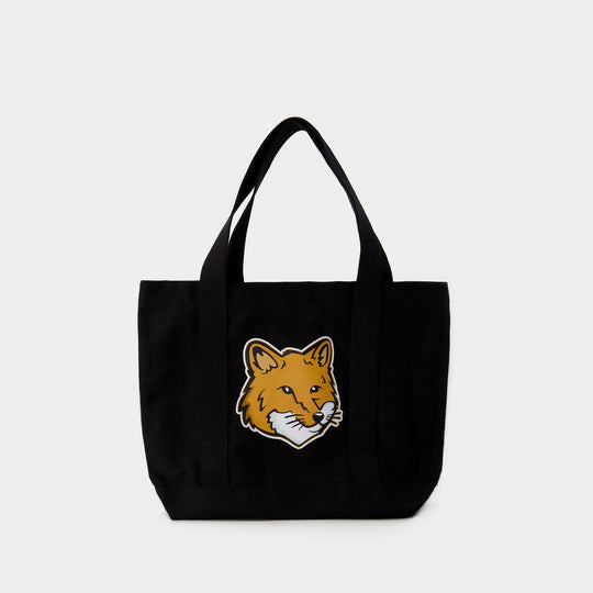 Fox Head Tote Bag - Maison Kitsune - Cotton - Black