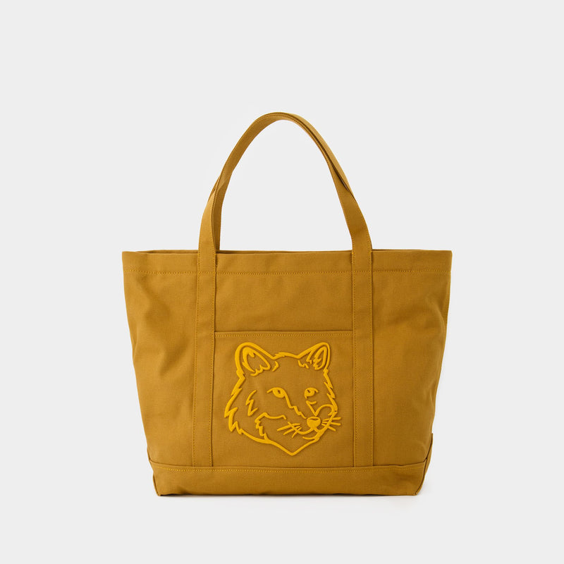 Classic Fox Head Tote Bag - Maison Kitsune - Canvas - Brown
