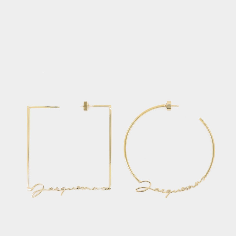 Les Creoles Rond Carre Earring - Jacquemus -  Or - Brass