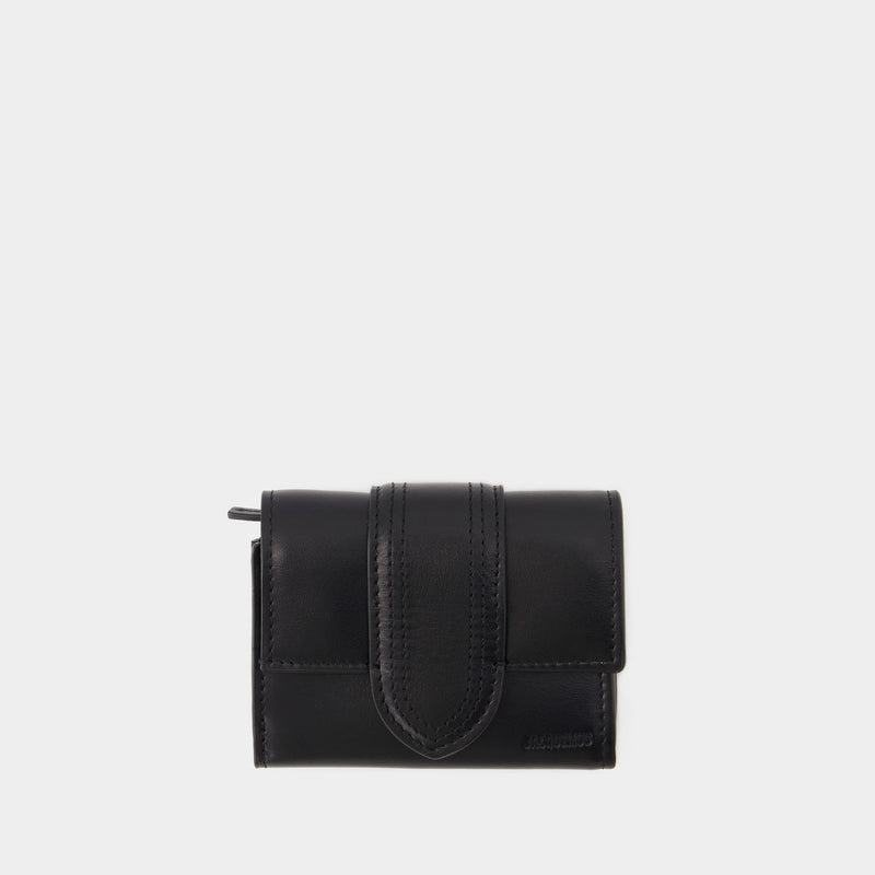 Le Compact Bambino Card Holder - Jacquemus - Leather - Black