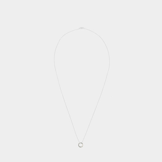 2.5G Polished And Brushed Sterling Silver Round Necklace